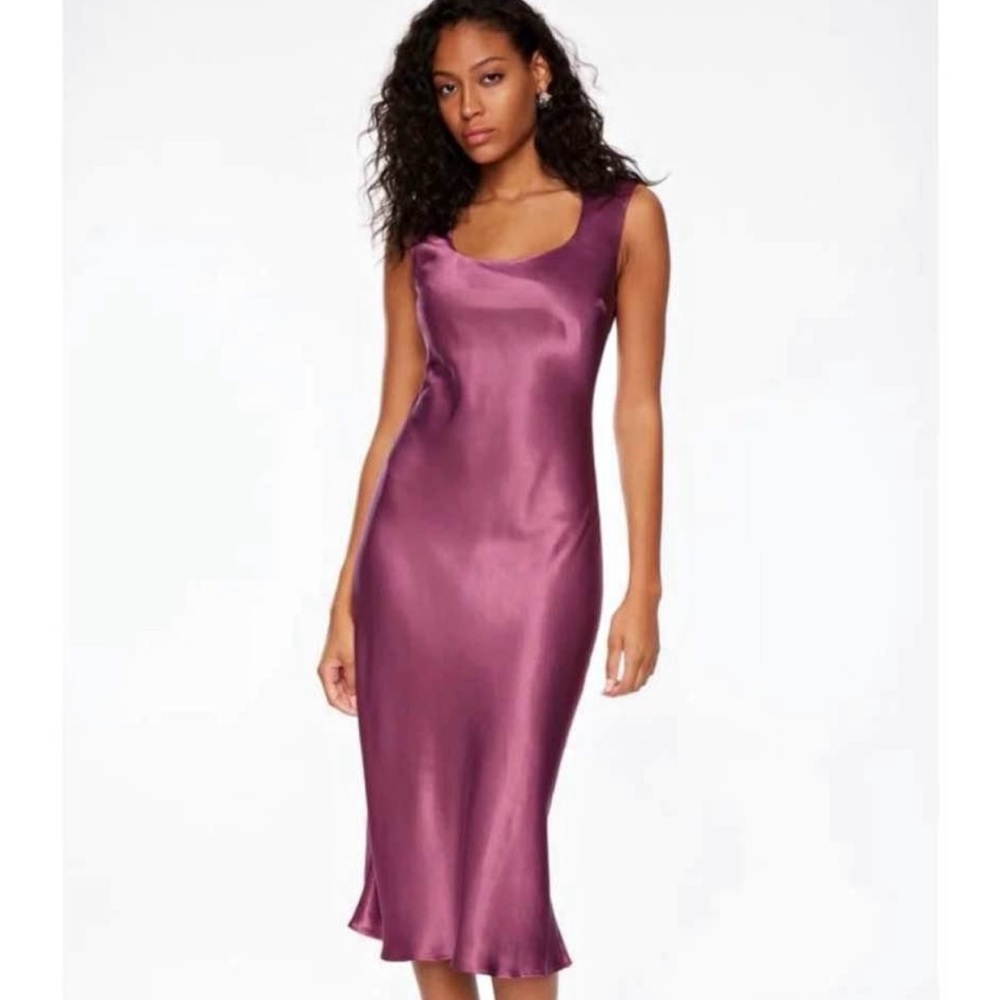 Elegant Purple Satin Dress